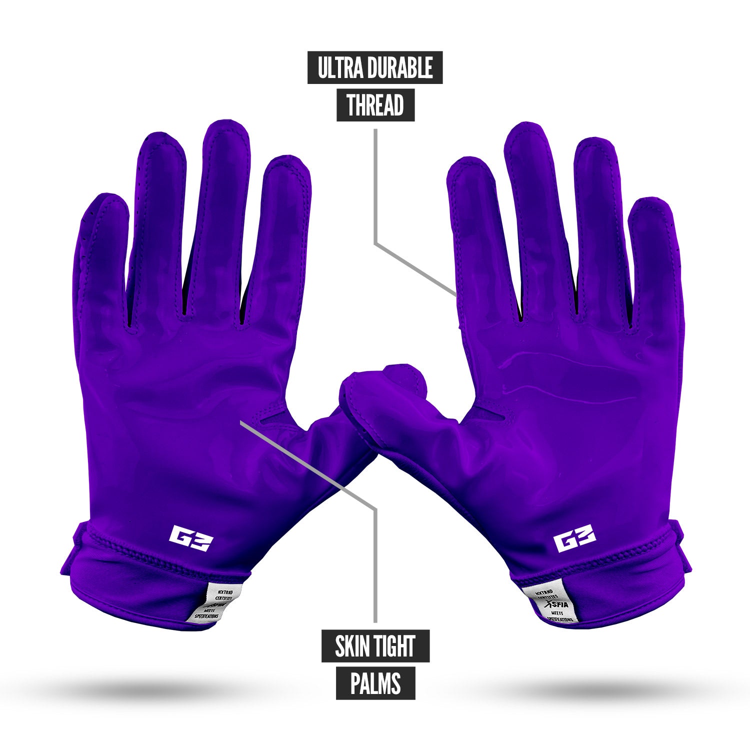 NXTRND G3® Padded Football Gloves Purple