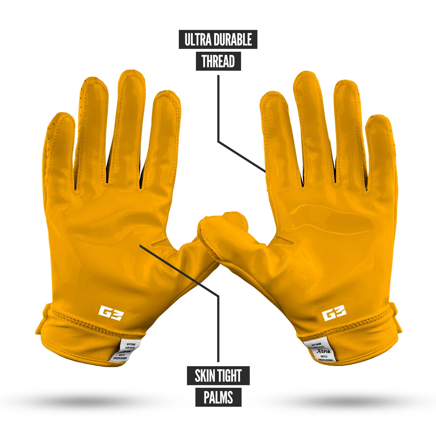 NXTRND G3® Padded Football Gloves Yellow