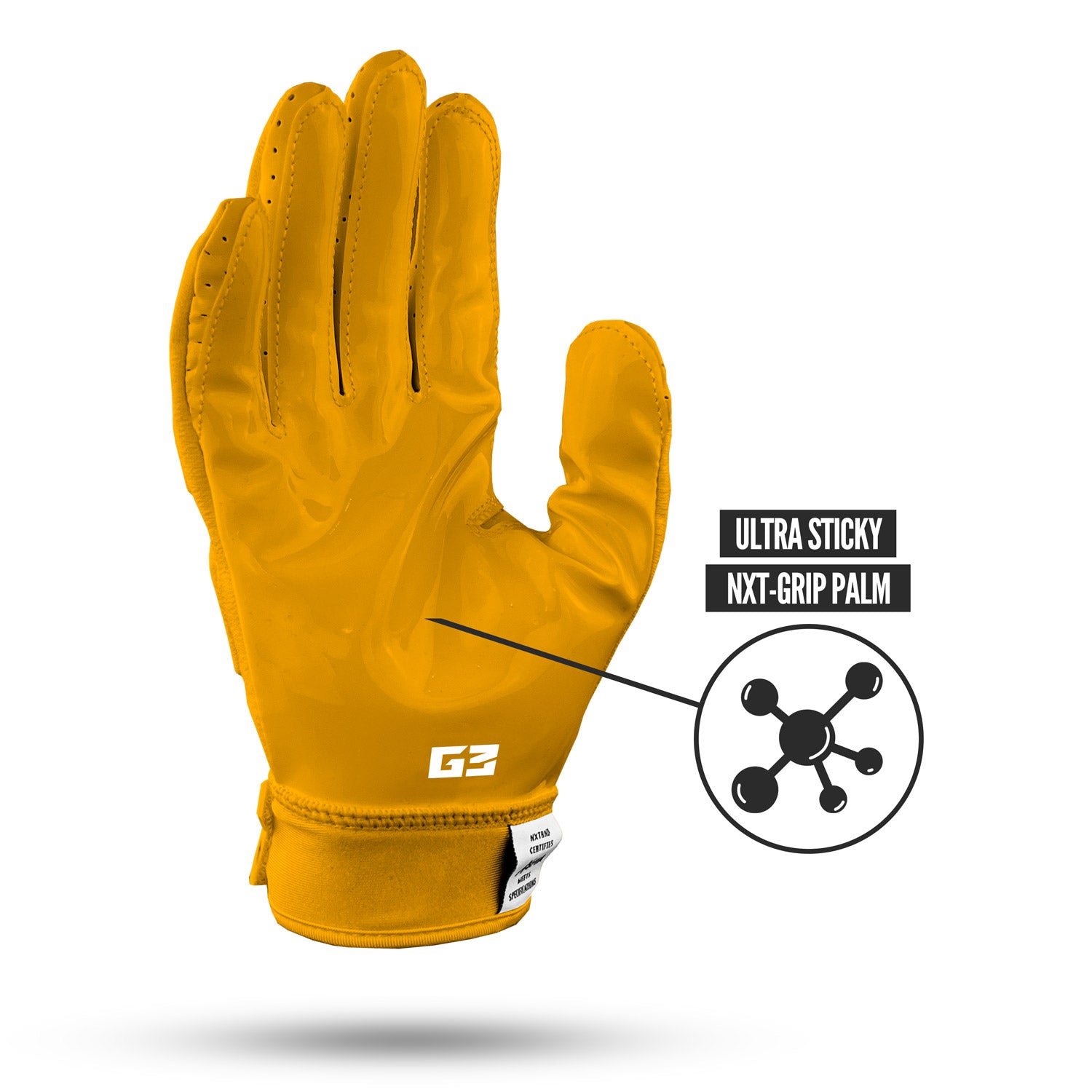 NXTRND G3® Padded Football Gloves Yellow