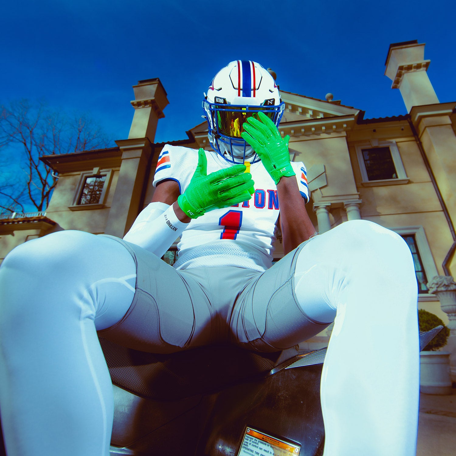 NXTRND G2® Pro Skeleton Football Gloves Green & Yellow