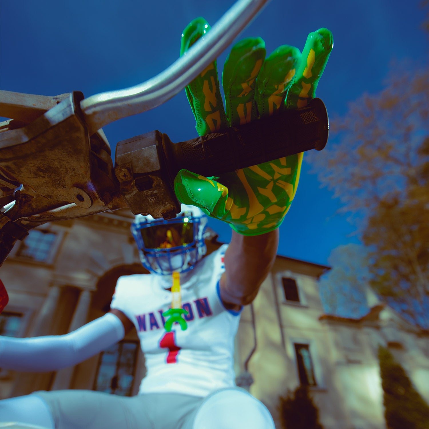 NXTRND G2® Pro Skeleton Football Gloves Green & Yellow