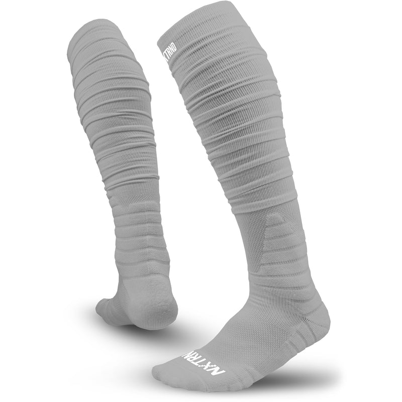 Load image into Gallery viewer, NXTRND XTD® Scrunch Football Socks Light Grey
