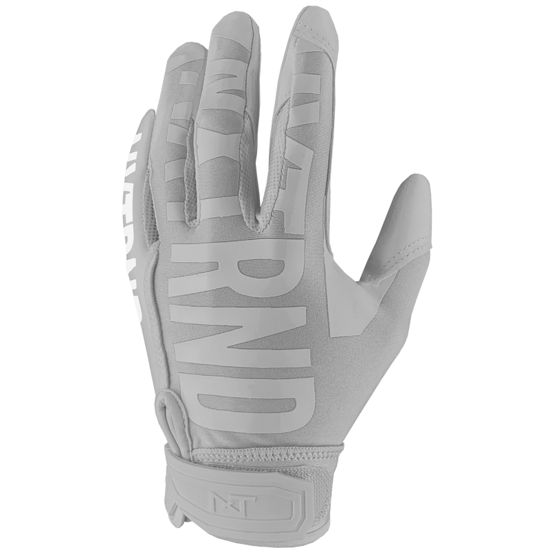 Grey top football gloves
