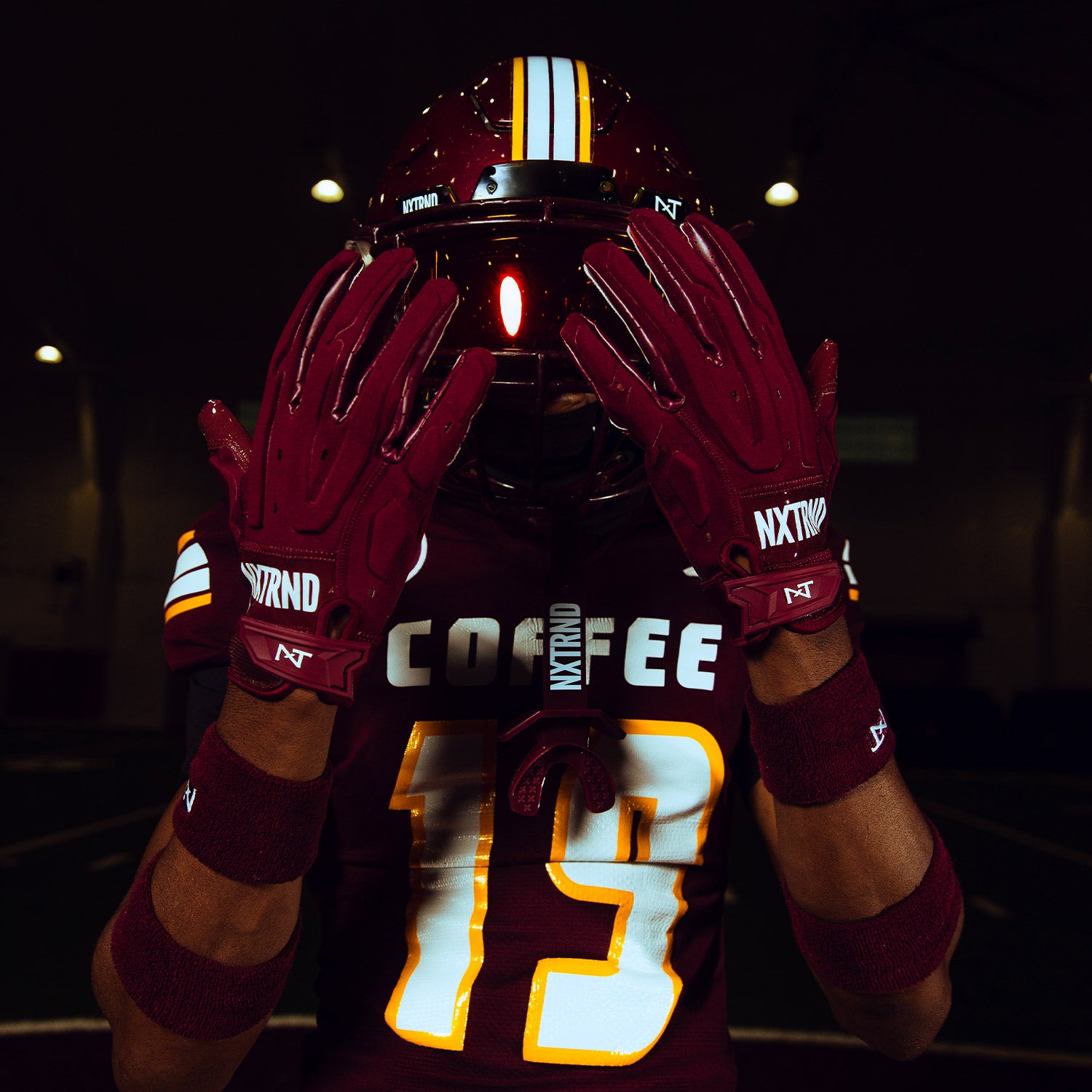 NXTRND G3® Pro Padded Football Gloves Maroon