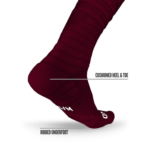 NXTRND XTD™ Scrunch Football Socks Maroon