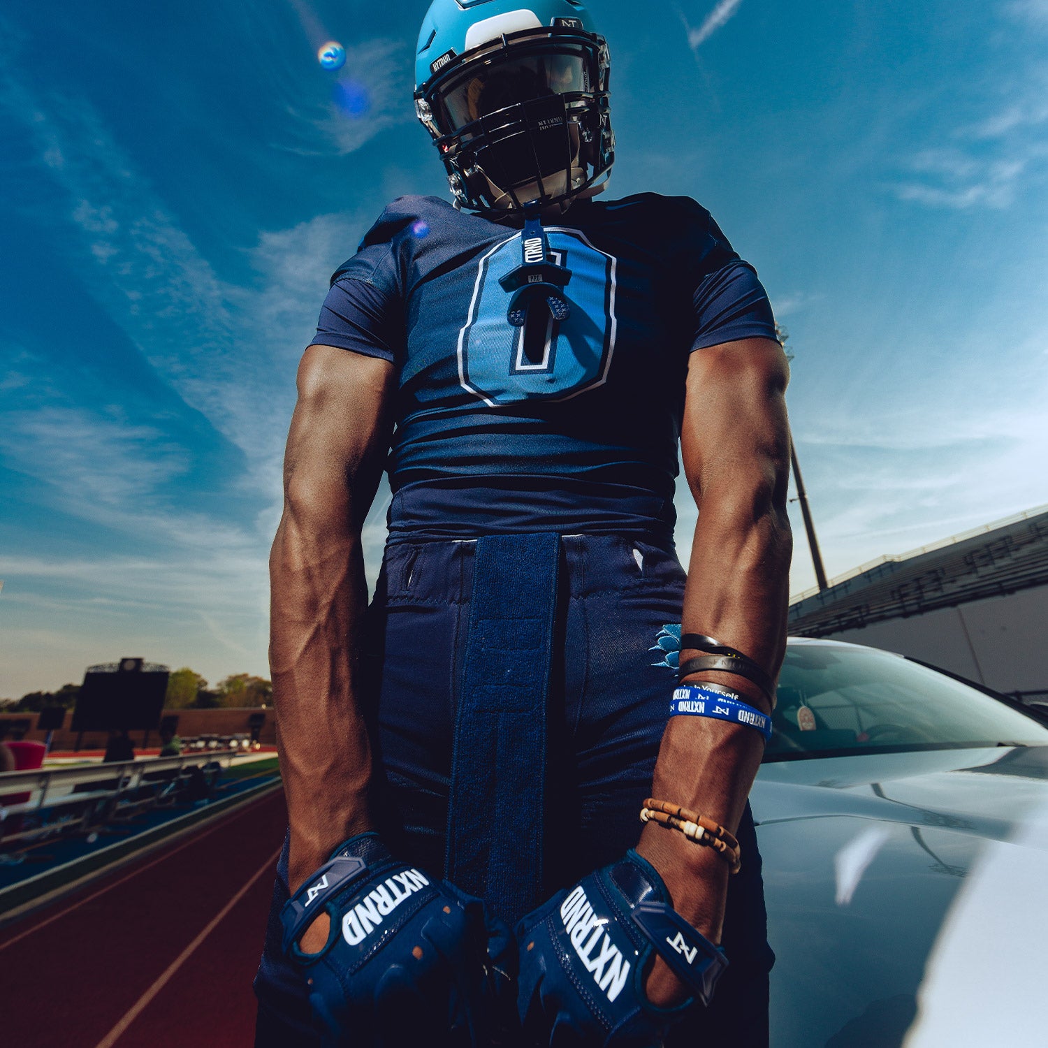 NXTRND G3® Pro Padded Football Gloves Navy Blue