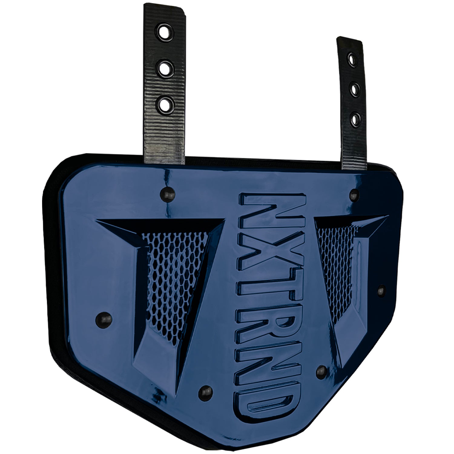 NXTRND B-PLATE® Football Back Plate Chrome Navy Blue