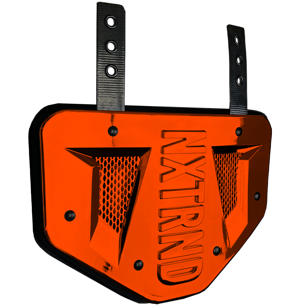 NXTRND B-PLATE® Football Back Plate Chrome Orange
