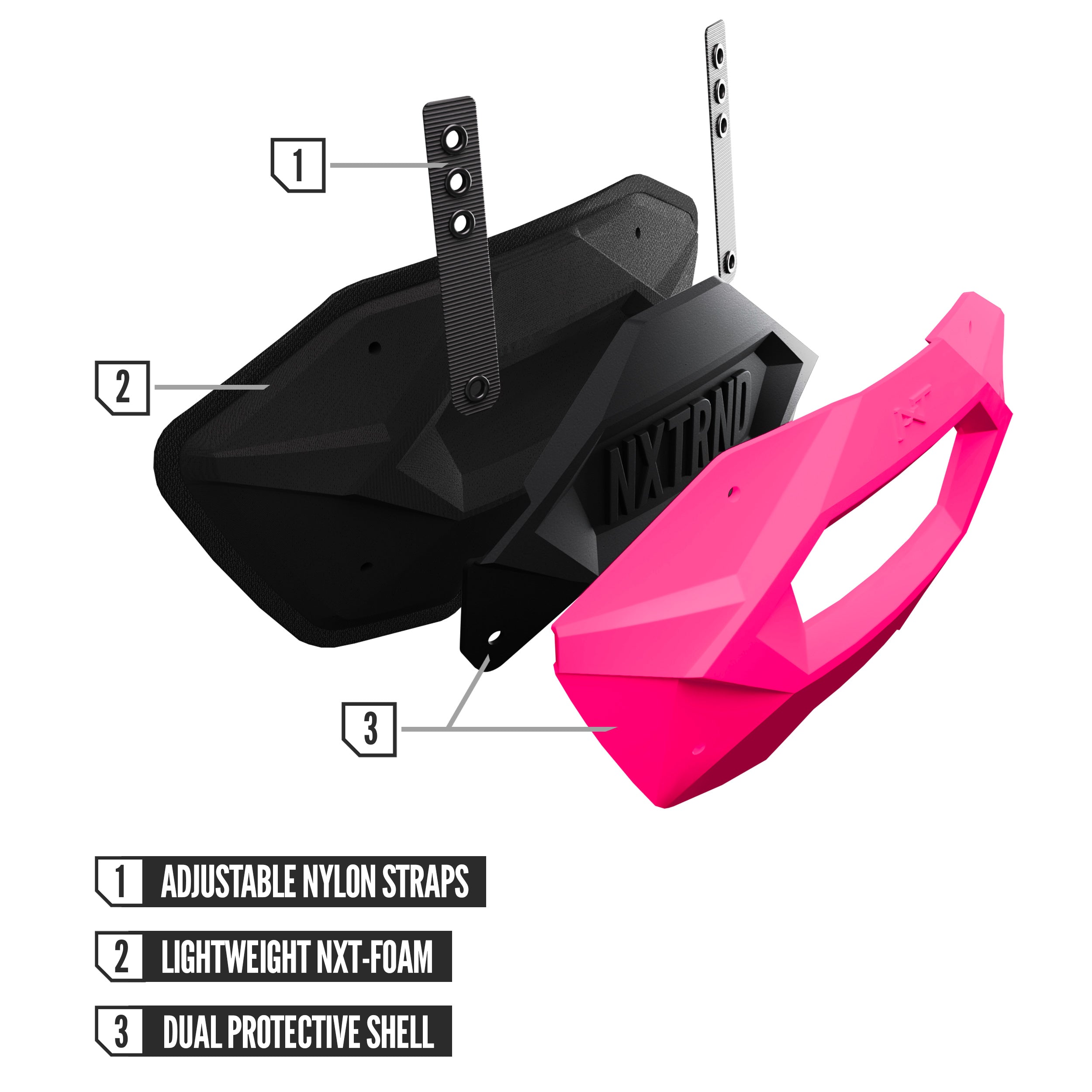 Plaque dorsale de football américain NXTRND B-PLATE® Pro, rose