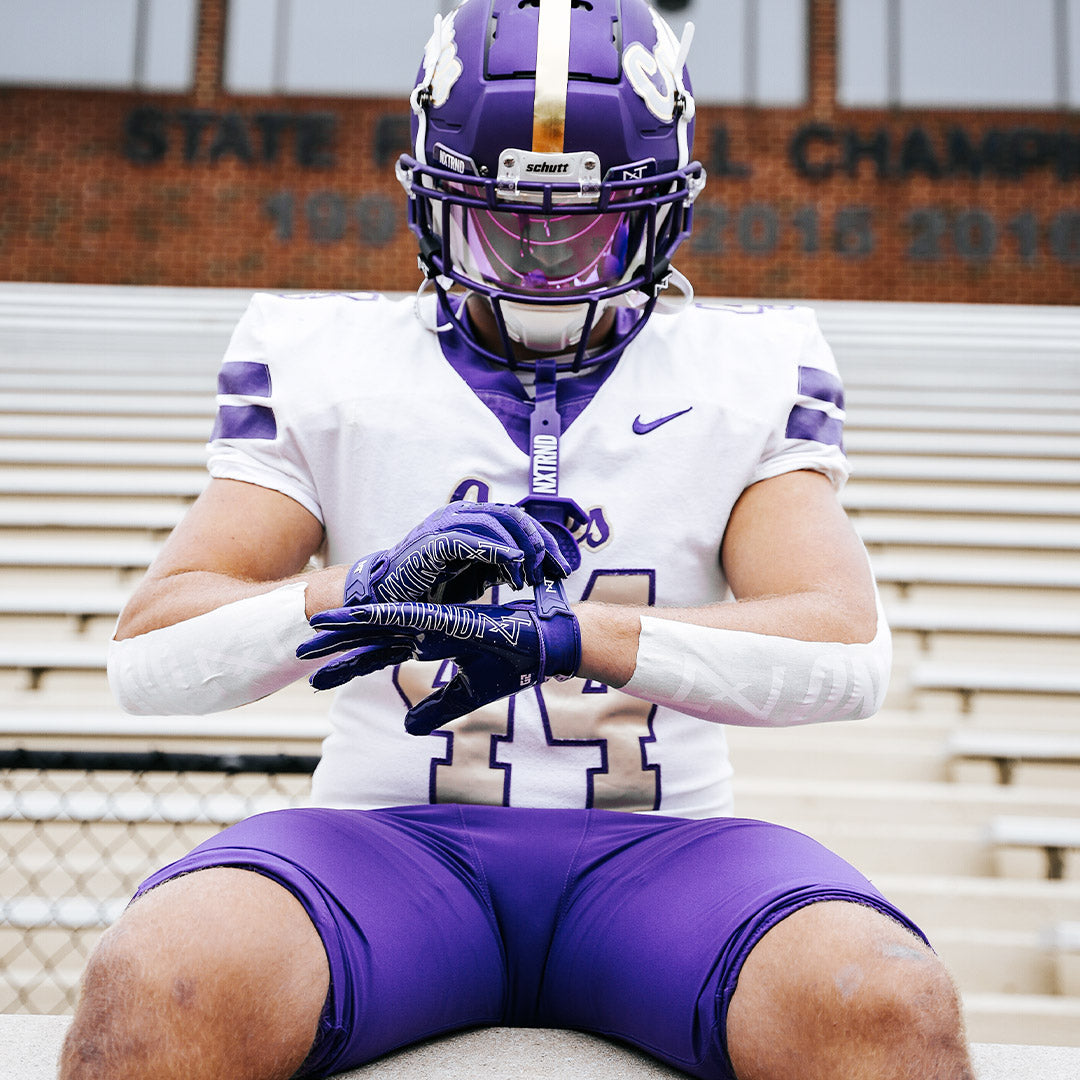 Purple wide receiver gloves online