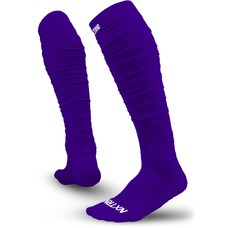 Load image into Gallery viewer, NXTRND XTD® Scrunch Football Socks Purple
