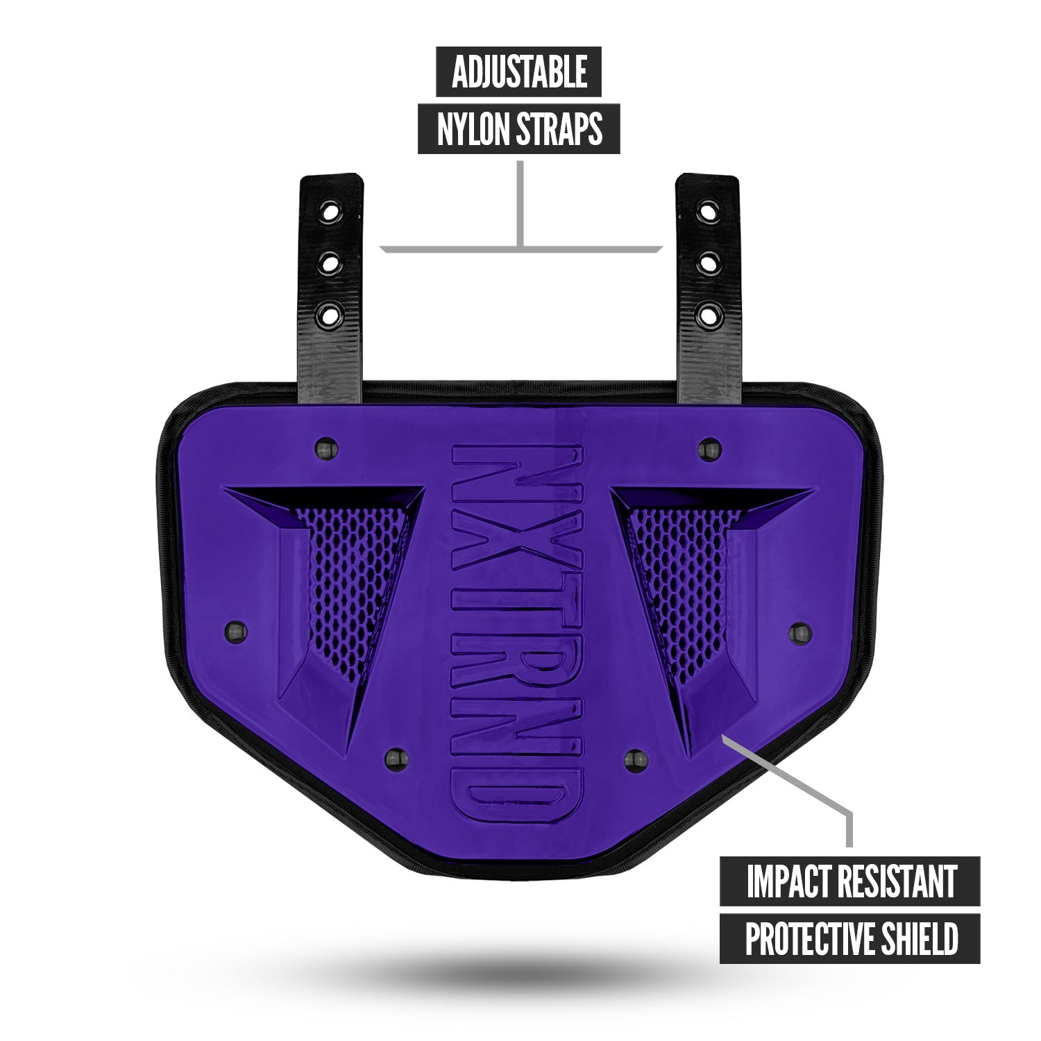NXTRND B-PLATE® Football Back Plate Chrome Purple
