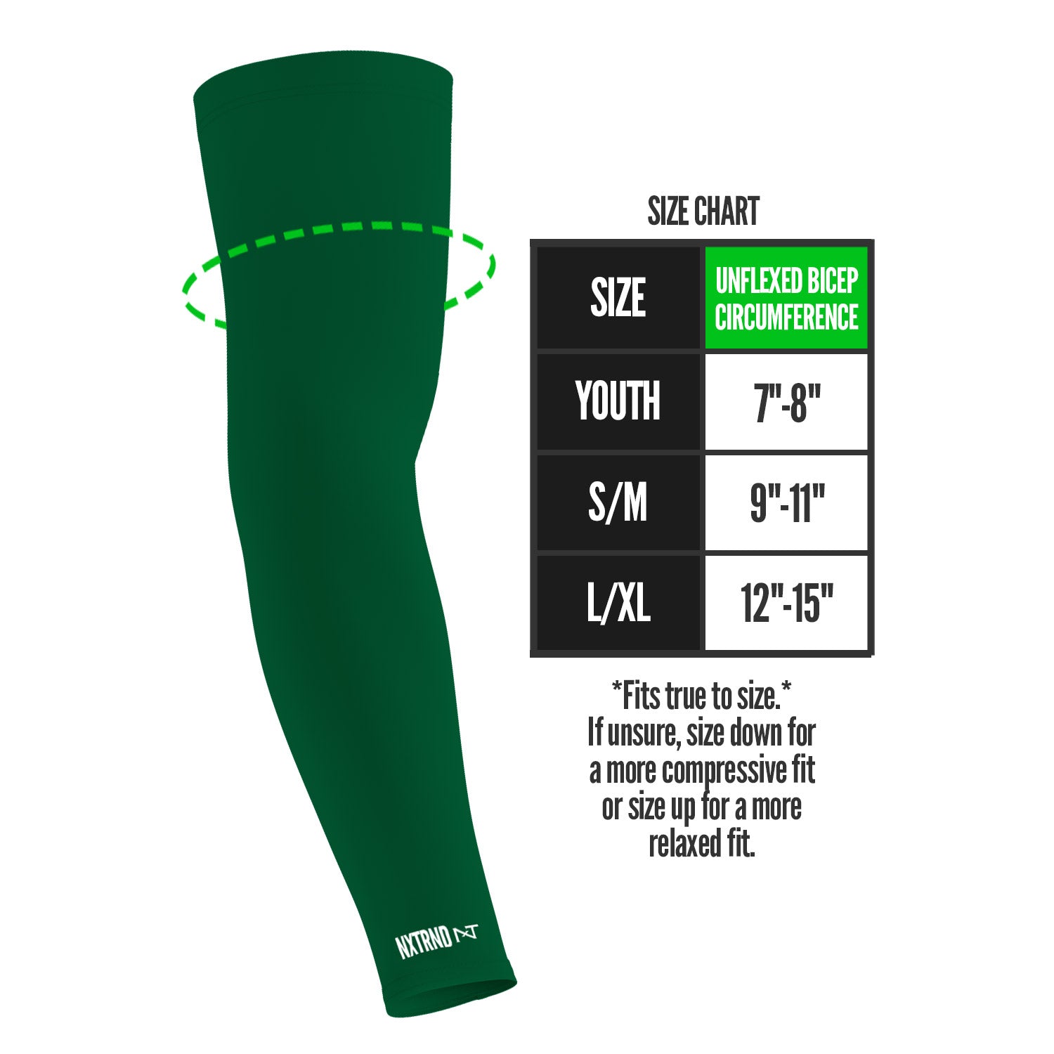 NXTRND AirTek Arm Sleeves Dark Green (1 Pair)