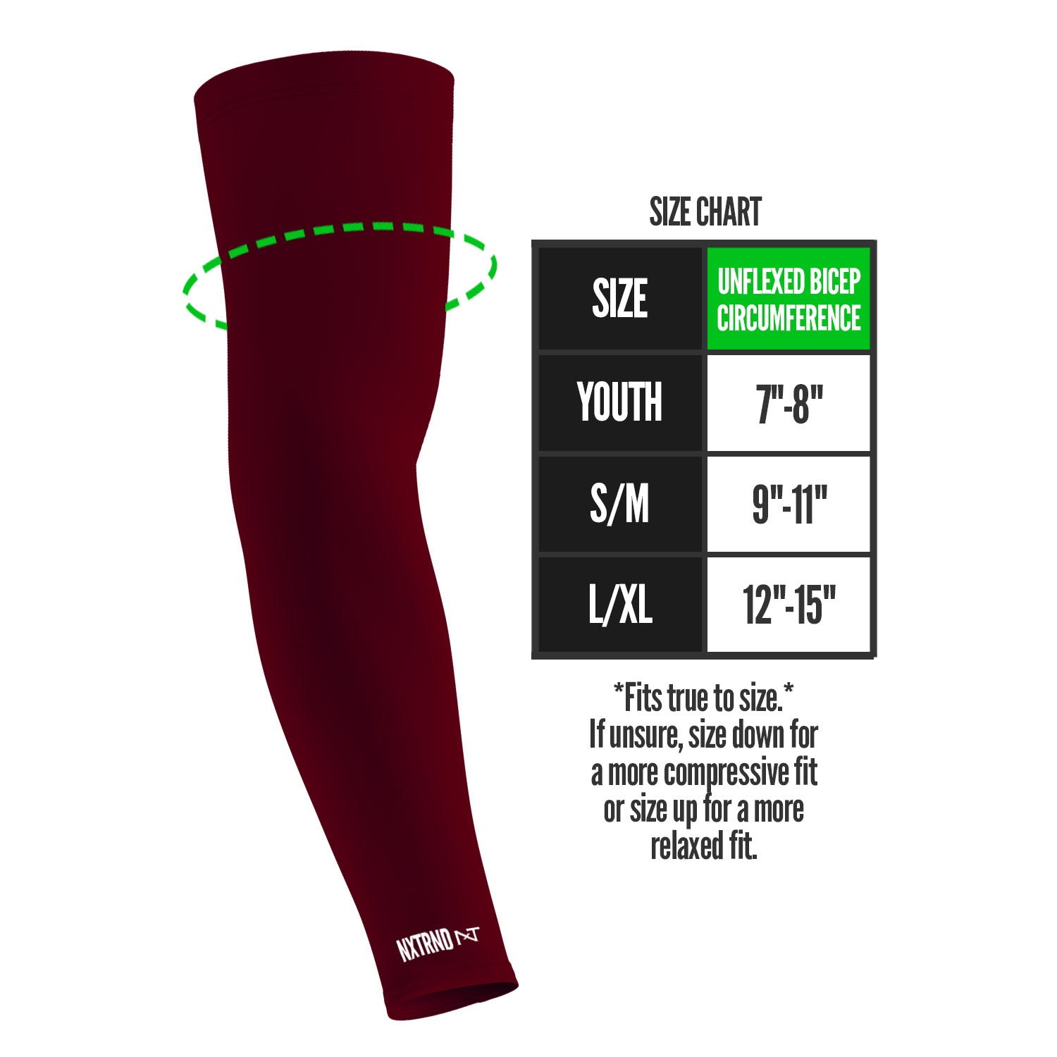 NXTRND AirTek Arm Sleeves Maroon (1 Pair)