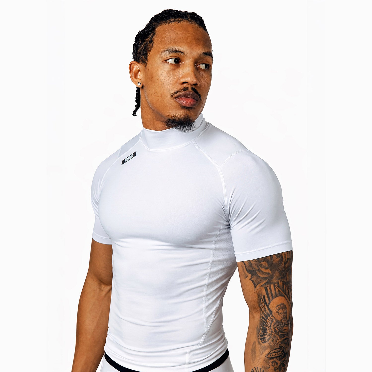 Nxtrnd Core Turtleneck Compression Short Sleeve White Nxtrnd Core Turtleneck Compression Short Sleeve White