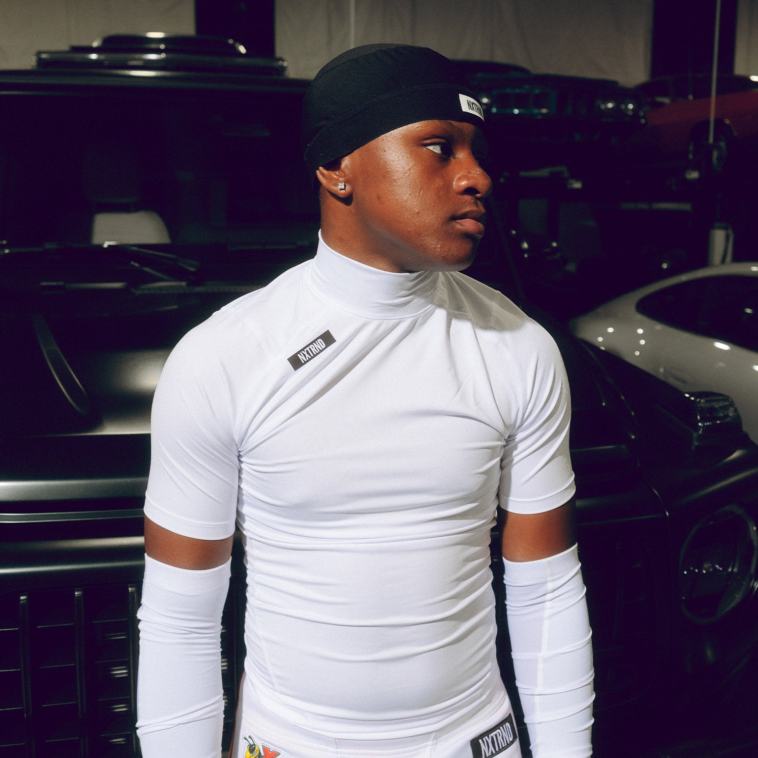 Nxtrnd Core Youth Turtleneck Compression Short Sleeve White