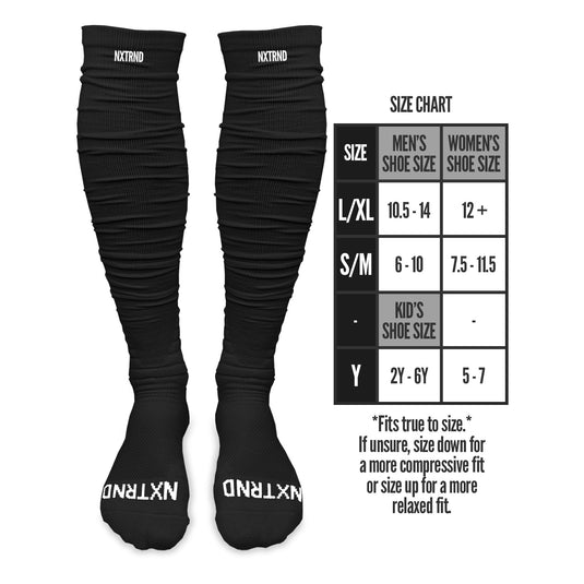 NXTRND XTD® Scrunch Football Socks Black