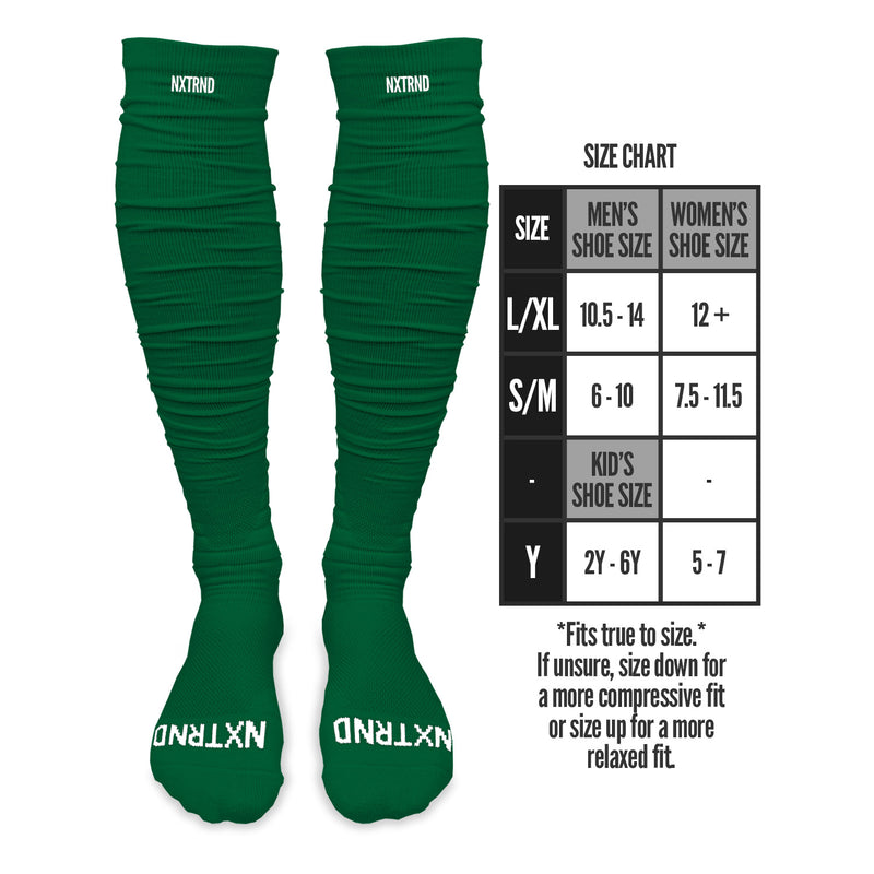 Load image into Gallery viewer, NXTRND XTD™ Scrunch Football Socks Green

