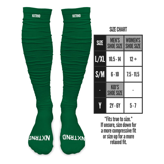 NXTRND XTD® Scrunch Football Socks Green