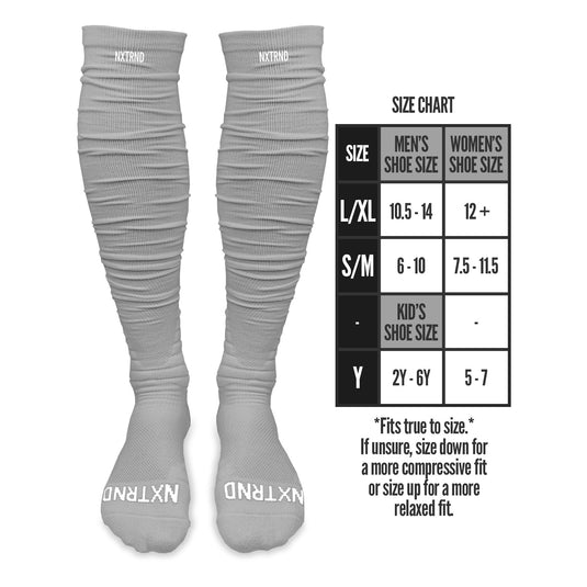 NXTRND XTD® Scrunch Football Socks Light Grey
