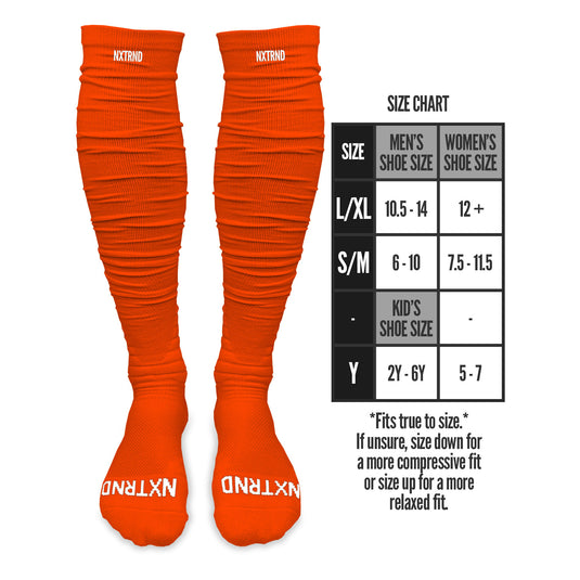 NXTRND XTD® Scrunch Football Socks Orange