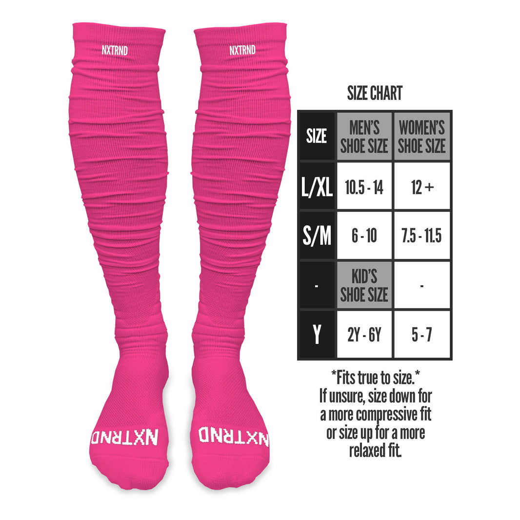 Pink Football Scrunch Socks