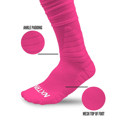 NXTRND XTD® Scrunch Football Socks Pink