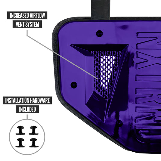 NXTRND B-PLATE™ Football Back Plate Chrome Purple
