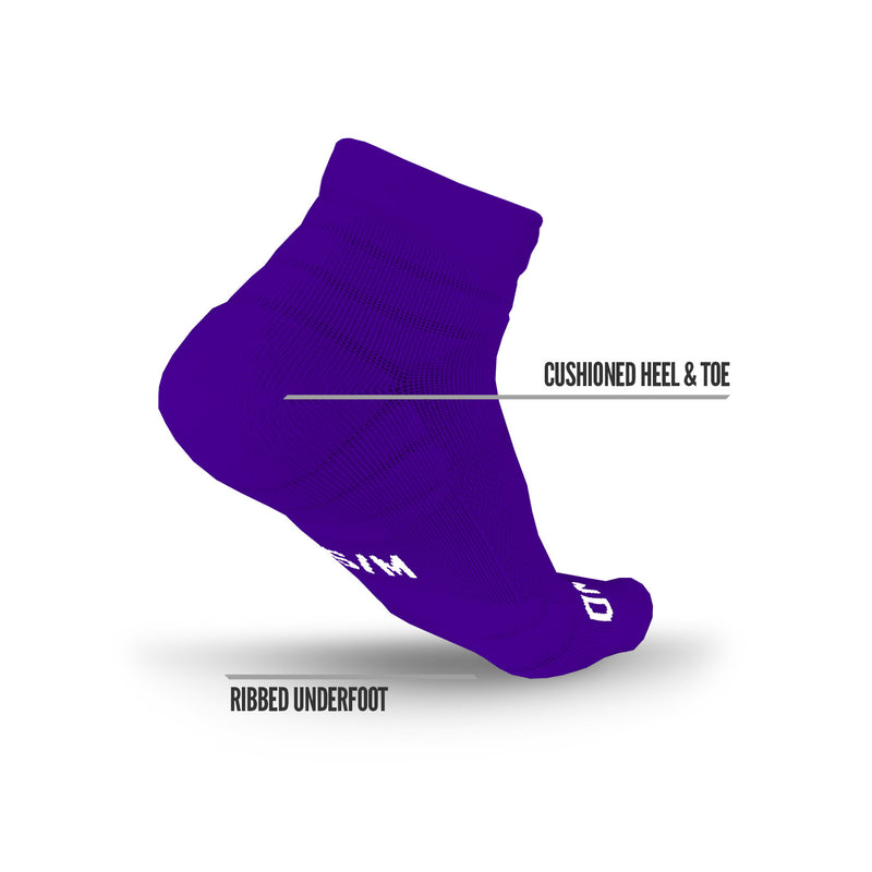 Load image into Gallery viewer, NXTRND Quarter Football Socks Purple 3-Pairs
