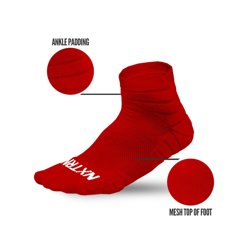 Load image into Gallery viewer, NXTRND Quarter Football Socks Red 3-Pairs
