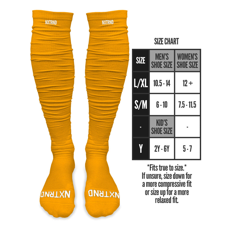 Load image into Gallery viewer, NXTRND XTD™ Scrunch Football Socks Yellow

