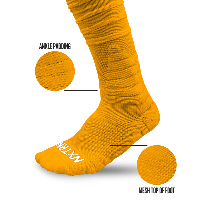 Load image into Gallery viewer, NXTRND XTD® Scrunch Football Socks Yellow
